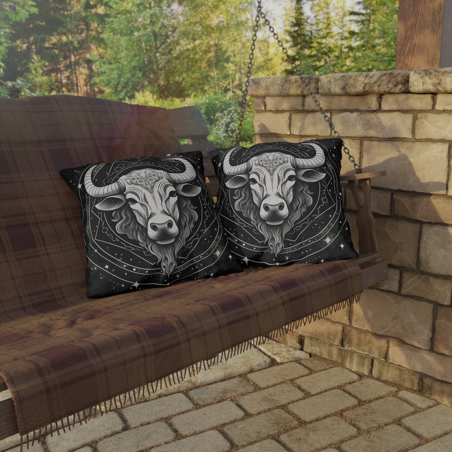 Taurus Zodiac UV-Resistant Outdoor Pillow, Water-Resistant, Spun Polyester