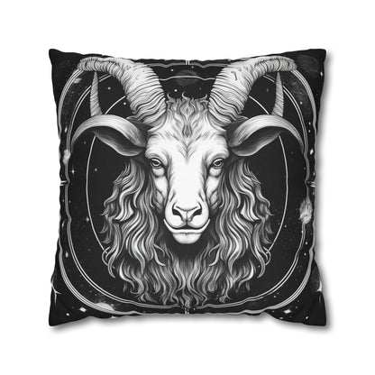 Capricorn Zodiac Sign Polyester Square Pillow Case, Double Sided