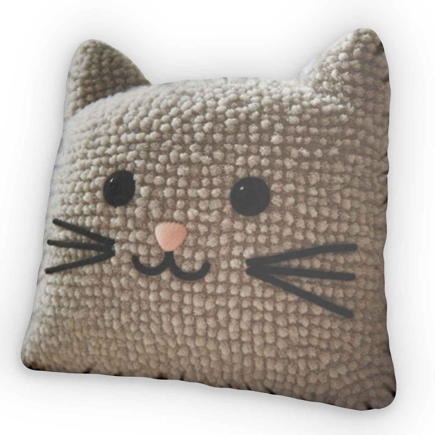 Boucle Cat, Kitten Plush, Shaped Pillow