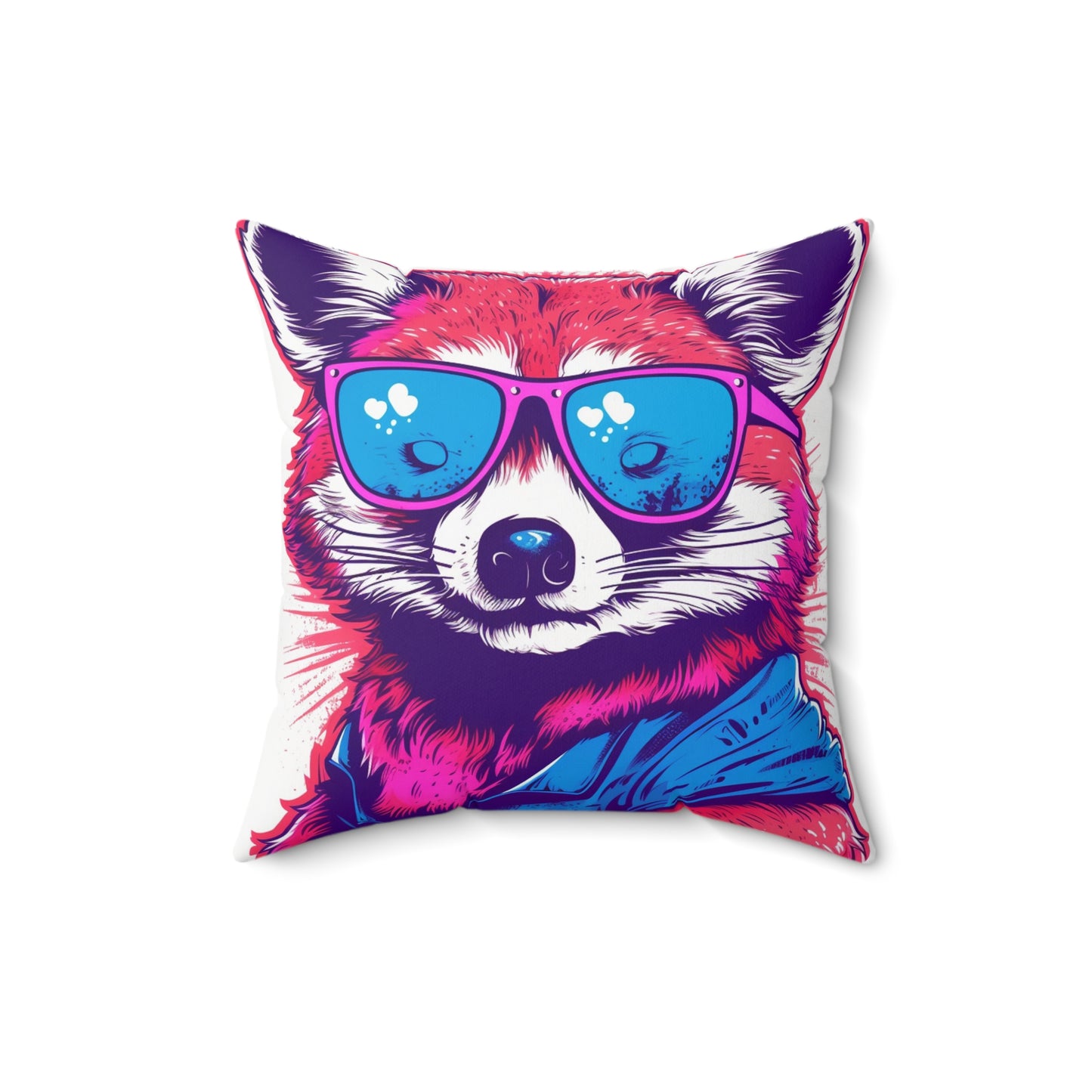 Red Panda Stylish Animal Culture Graphic Spun Polyester Square Pillow