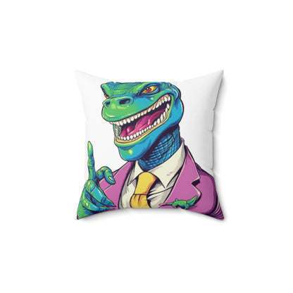 Business Dinosaur CEO Savy Spun Polyester Square Pillow