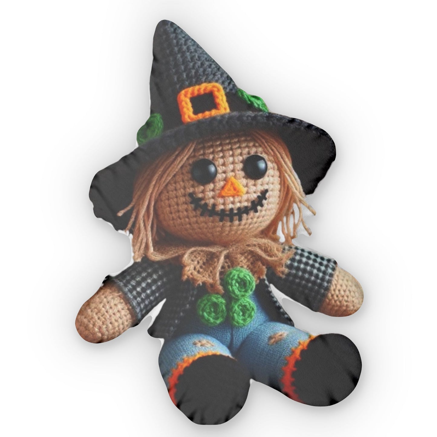 Halloween Scarecrow Crochet Plush Shaped Pillow