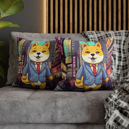 Shiba Inu Business Dog Pillow Case Crypto Fan Favorite, Polyester