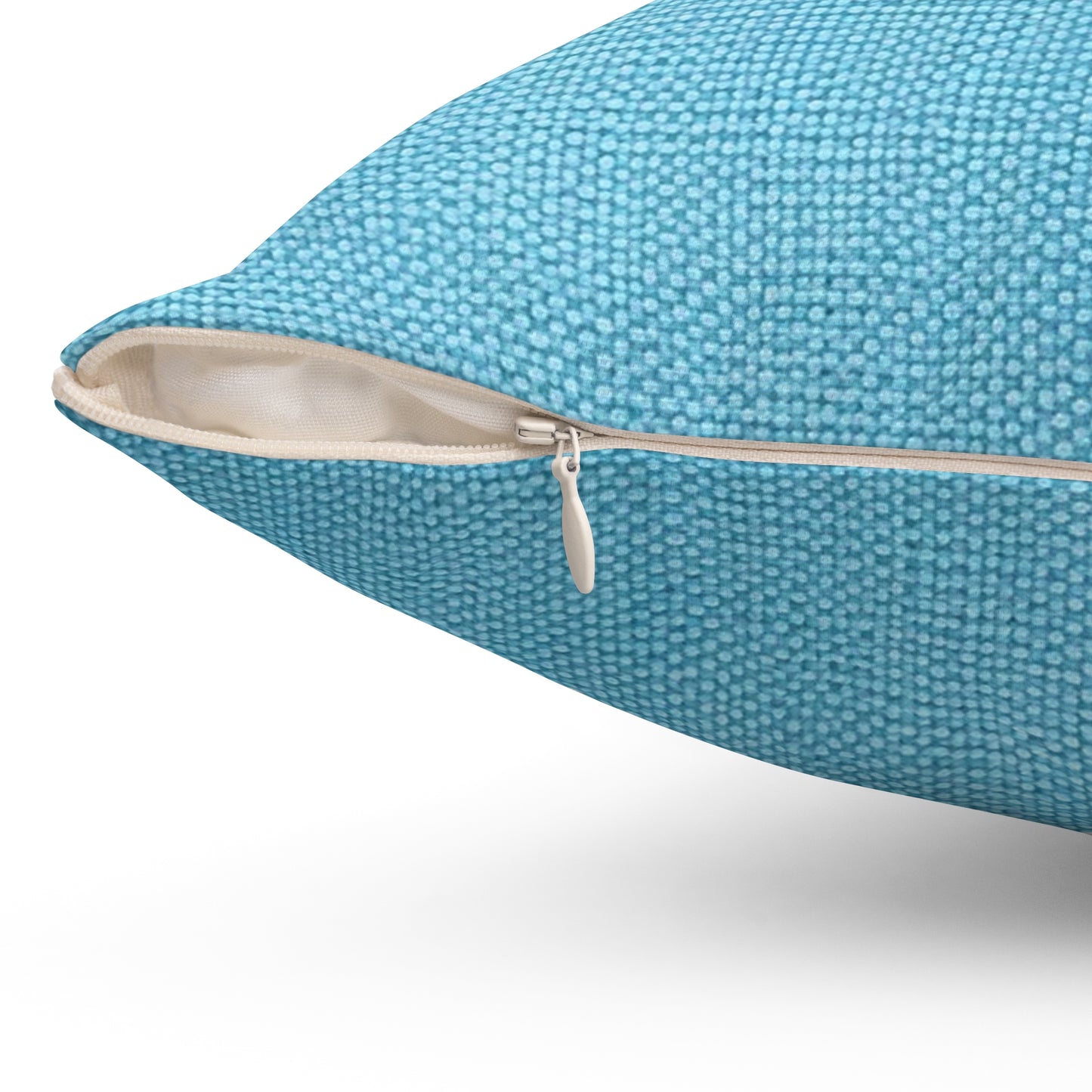 Bright Aqua Teal: Denim-Inspired Refreshing Blue Summer Fabric - Spun Polyester Square Pillow