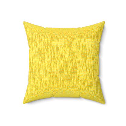 Sunshine Yellow Lemon: Denim-Inspired, Cheerful Fabric - Spun Polyester Square Pillow