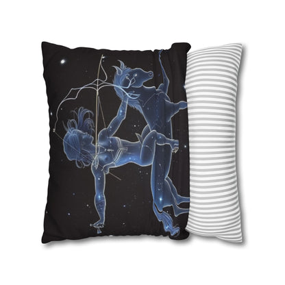 Sagittarius Zodiac in Starlit Universe - Fluorescent Colors - Spun Polyester Square Pillow Case