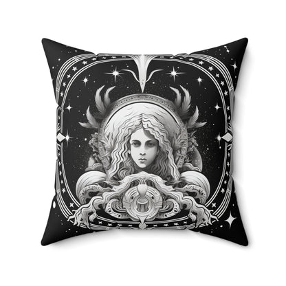 Virgo Zodiac, Maiden Symbol Design, Earth Element, Spun Polyester Square Pillow