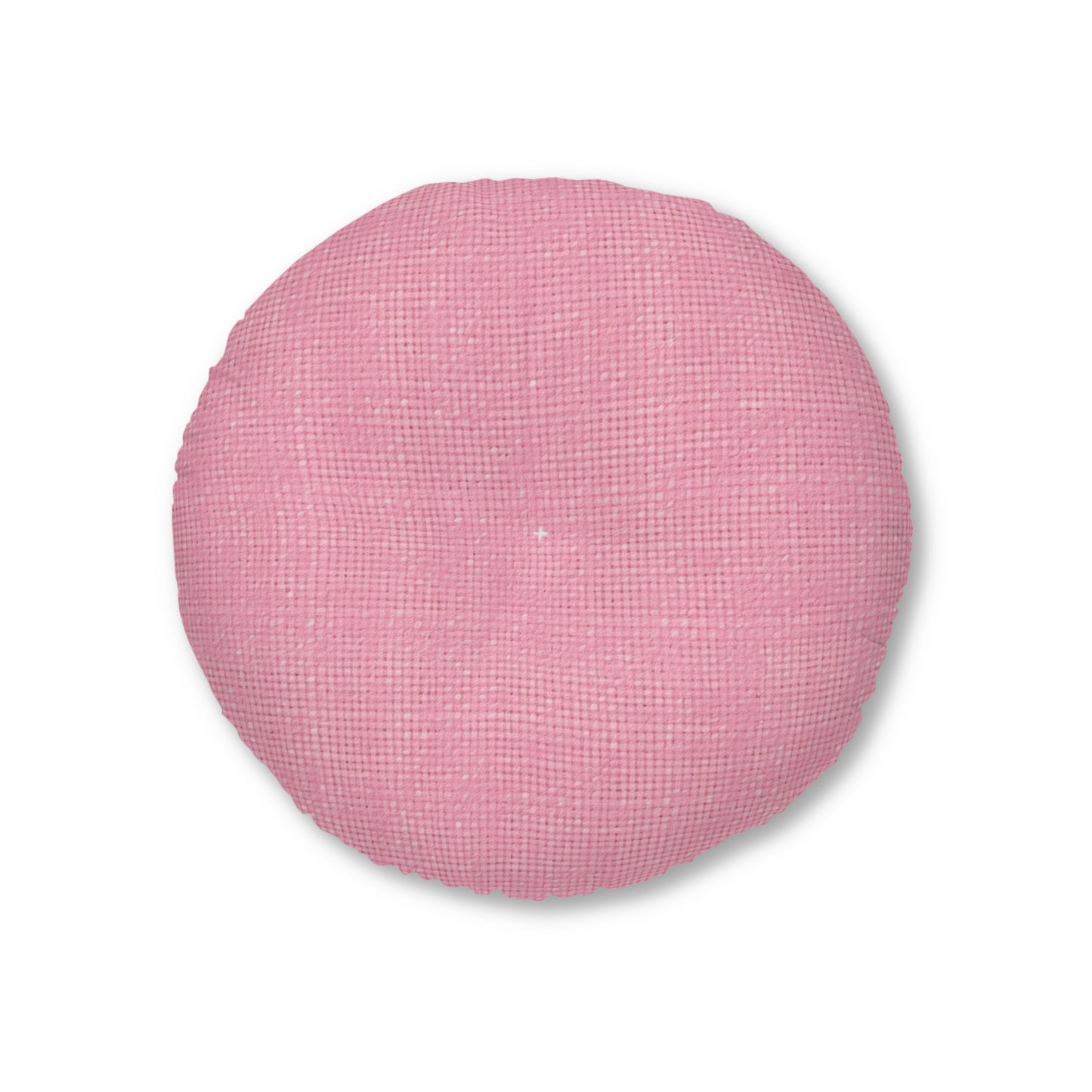 Pastel Rose Pink: Denim-Inspired, Refreshing Fabric Design - Tufted Floor Pillow, Round