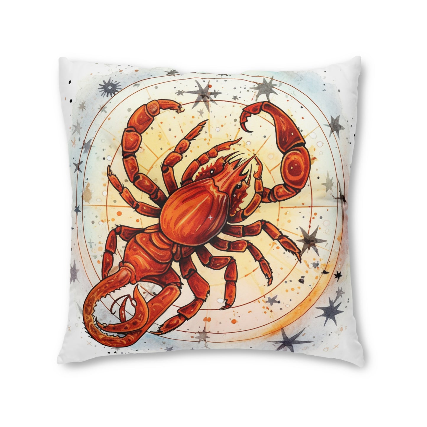 Prickly Scorpio Astrology - Sharp Zodiac Scorpion Celestial Horoscope - Tufted Floor Pillow, Square