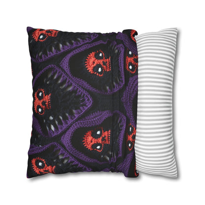 Grim Reaper Crochet Halloween Fright Scare Ghoul Fantasy Horror - Spun Polyester Square Pillow Case