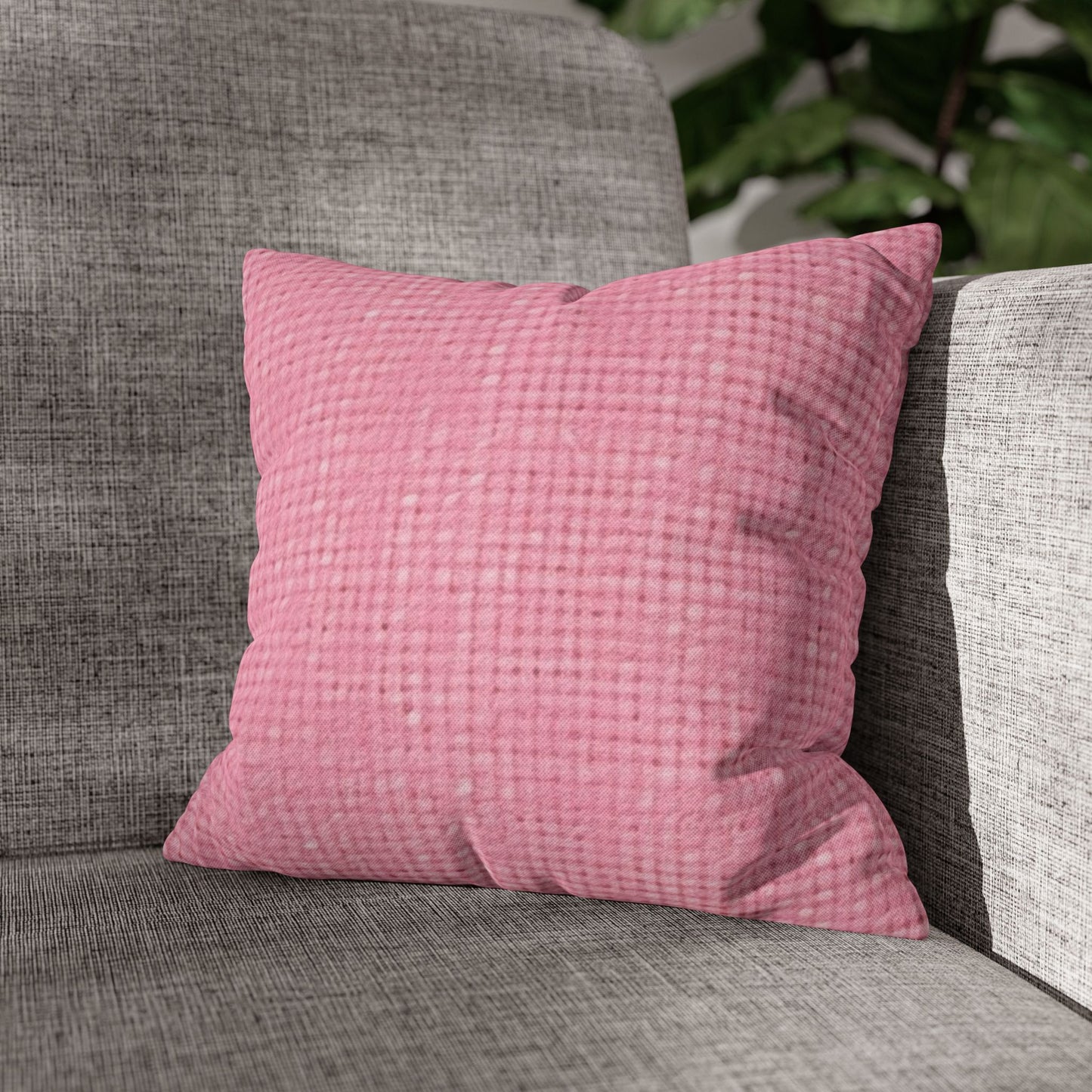 Pastel Rose Pink: Denim-Inspired, Refreshing Fabric Design - Spun Polyester Square Pillow Case