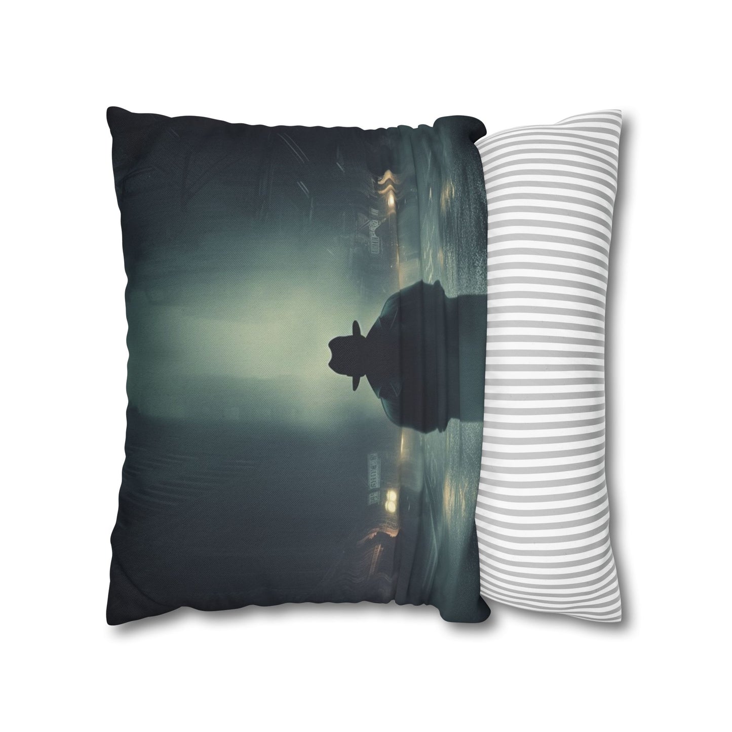 Mystery Detective Alley - Noir Book Cover Artwork Spun Polyester Square Pillow Case