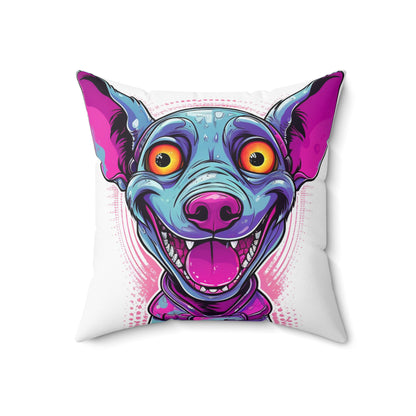 Dog Alien Retro Cartoon Style Spun Polyester Square Pillow