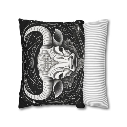 Taurus Sign Spun Polyester Square Pillow Case, Indoor, Double Sided