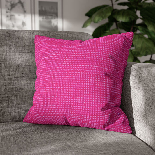 Hot Neon Pink Doll Like: Denim-Inspired, Bold & Bright Fabric - Spun Polyester Square Pillow Case