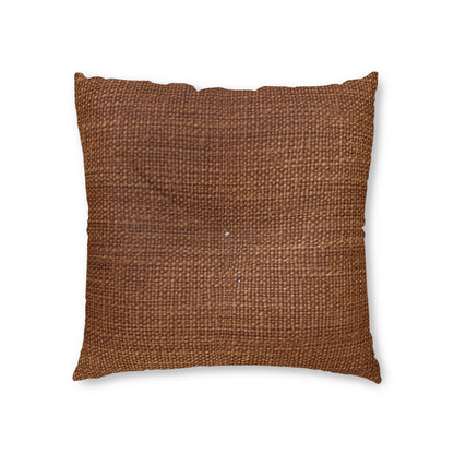 Luxe Dark Brown: Denim-Inspired, Distinctively Textured Fabric - Tufted Floor Pillow, Square