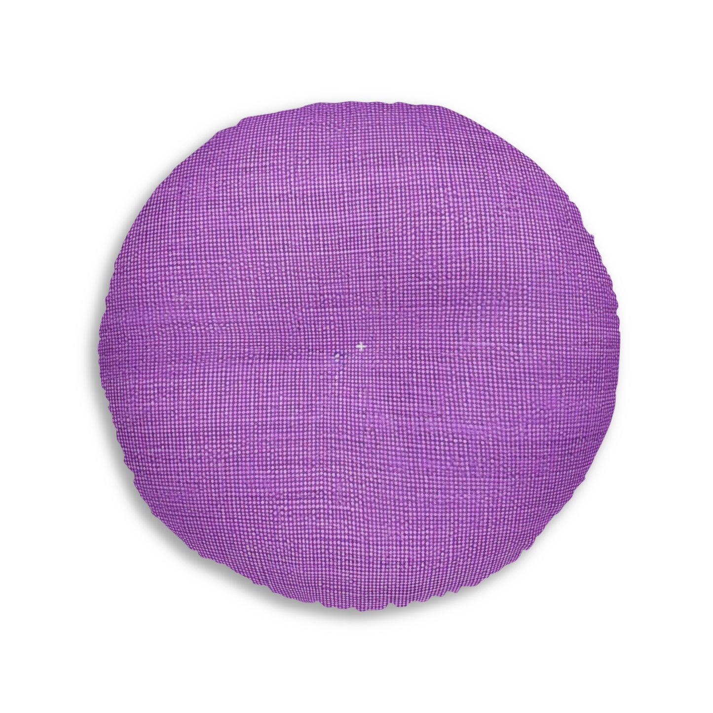 Hyper Iris Orchid Red: Denim-Inspired, Bold Style - Tufted Floor Pillow, Round