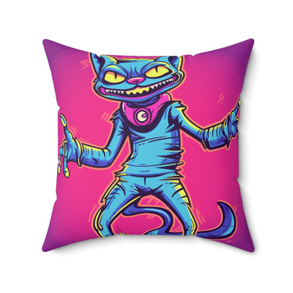 Evil Alien Cat Style Spun Polyester Square Pillow