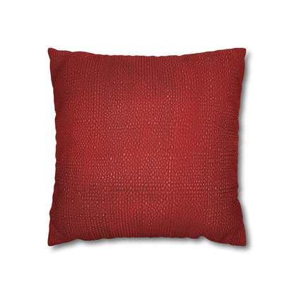 Juicy Red Berry Blast: Denim Fabric Inspired Design - Spun Polyester Square Pillow Case