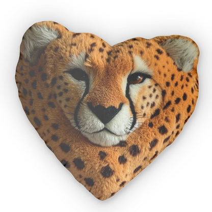 Cheetah Pattern Heart Plush Shaped Pillow