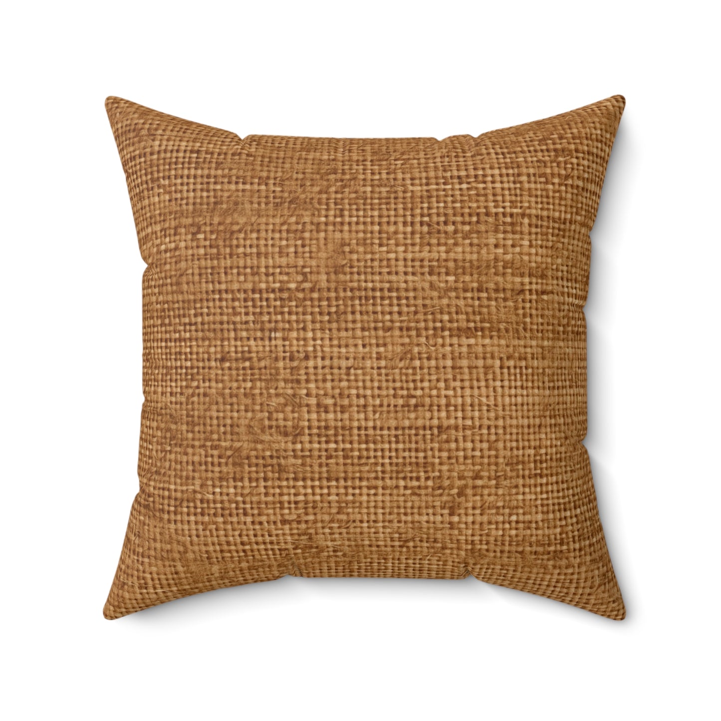 Brown Light Chocolate: Denim-Inspired Elegant Fabric - Spun Polyester Square Pillow