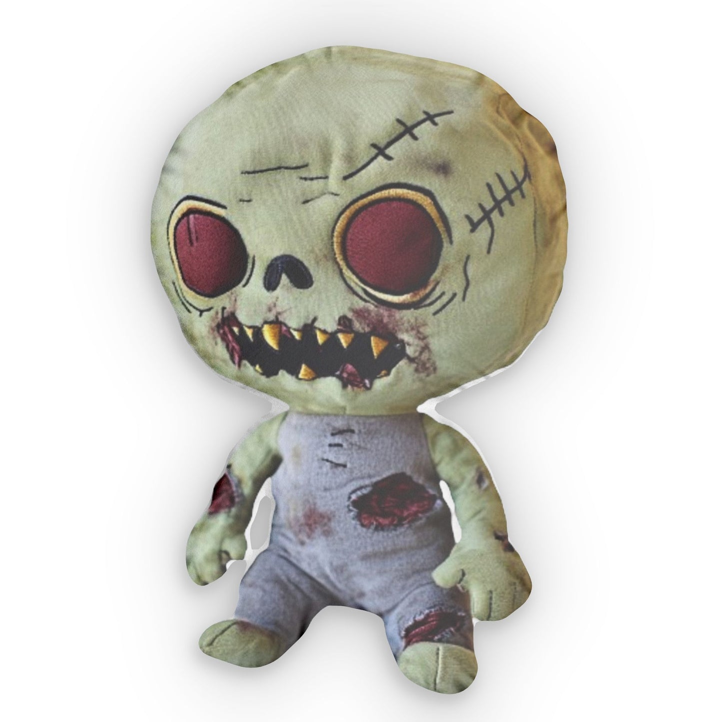 Zombie Horror, Spooky Halloween Gift, Haunted Plush Shaped Pillow