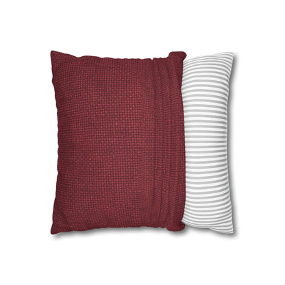 Seamless Texture - Maroon/Burgundy Denim-Inspired Fabric - Spun Polyester Square Pillow Case