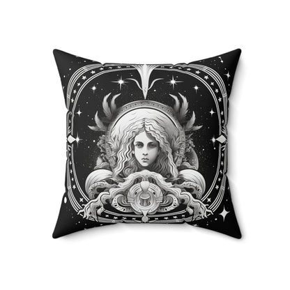 Virgo Zodiac, Maiden Symbol Design, Earth Element, Spun Polyester Square Pillow