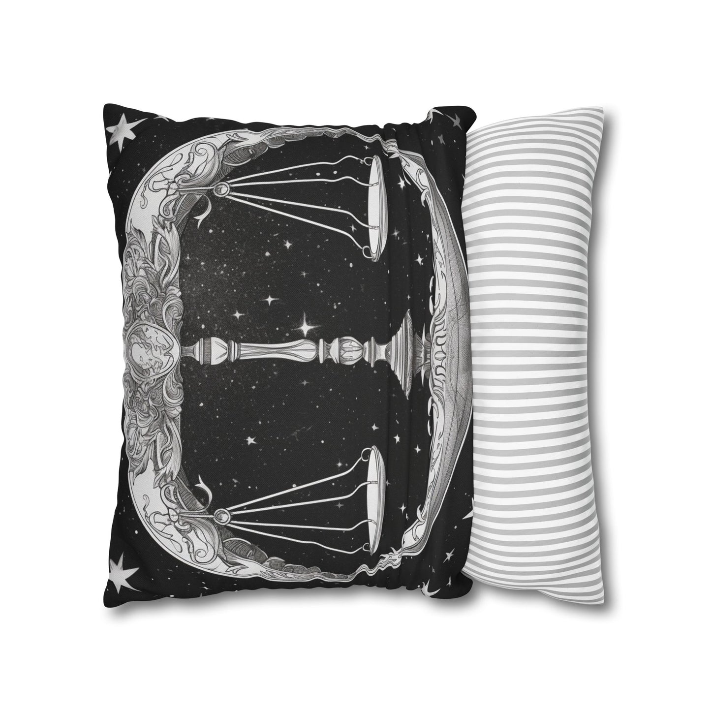 Libra Zodiac Sign Polyester Square Pillow Case, Double Sided Print