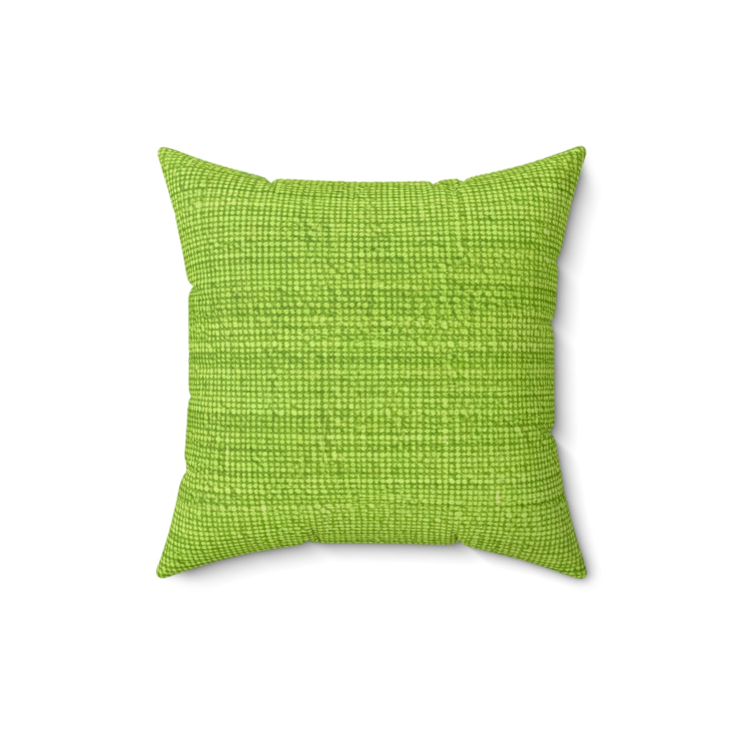 Lush Grass Neon Green: Denim-Inspired, Springtime Fabric Style - Spun Polyester Square Pillow