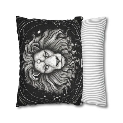 Leo Zodiac Sign Spun Polyester Square Pillow Case, Double Sided Print