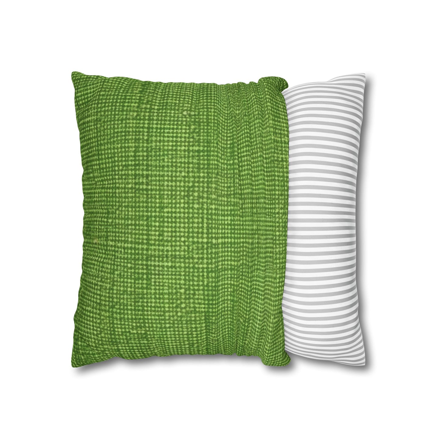 Olive Green Denim-Style: Seamless, Textured Fabric - Spun Polyester Square Pillow Case