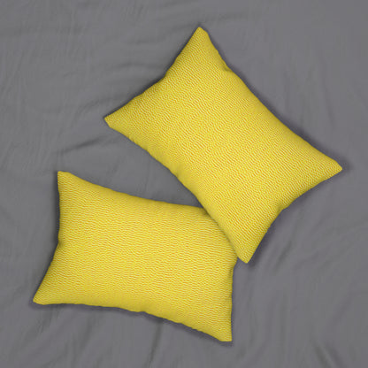 Sunshine Yellow Lemon: Denim-Inspired, Cheerful Fabric - Spun Polyester Lumbar Pillow