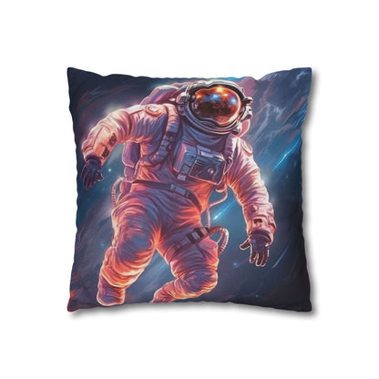 Astronaut Outer Space - Galaxy Starfield Art Spun Polyester Square Pillow Case