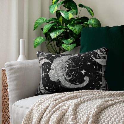 Aquarius Zodiac Design, Spun-Polyester Lumbar Pillow, Double-Sided Print