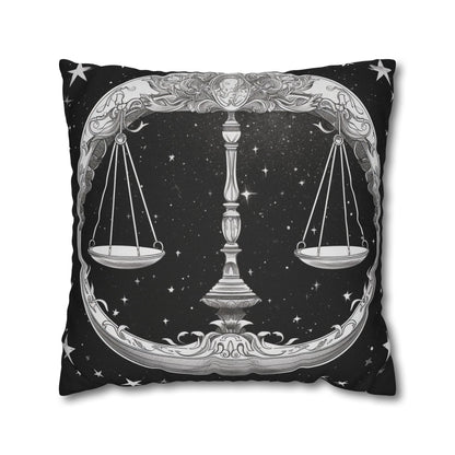 Libra Zodiac Sign Polyester Square Pillow Case, Double Sided Print