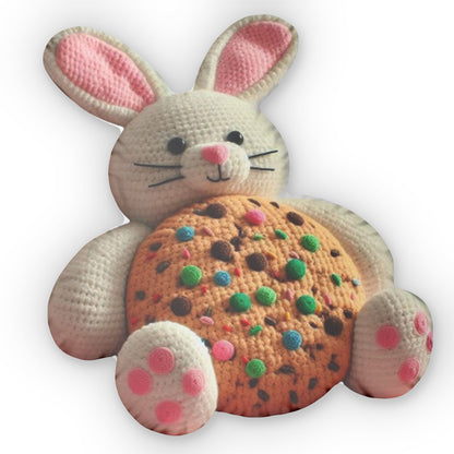 Bunny Cookie Crochet, Plush Shaped Pillow