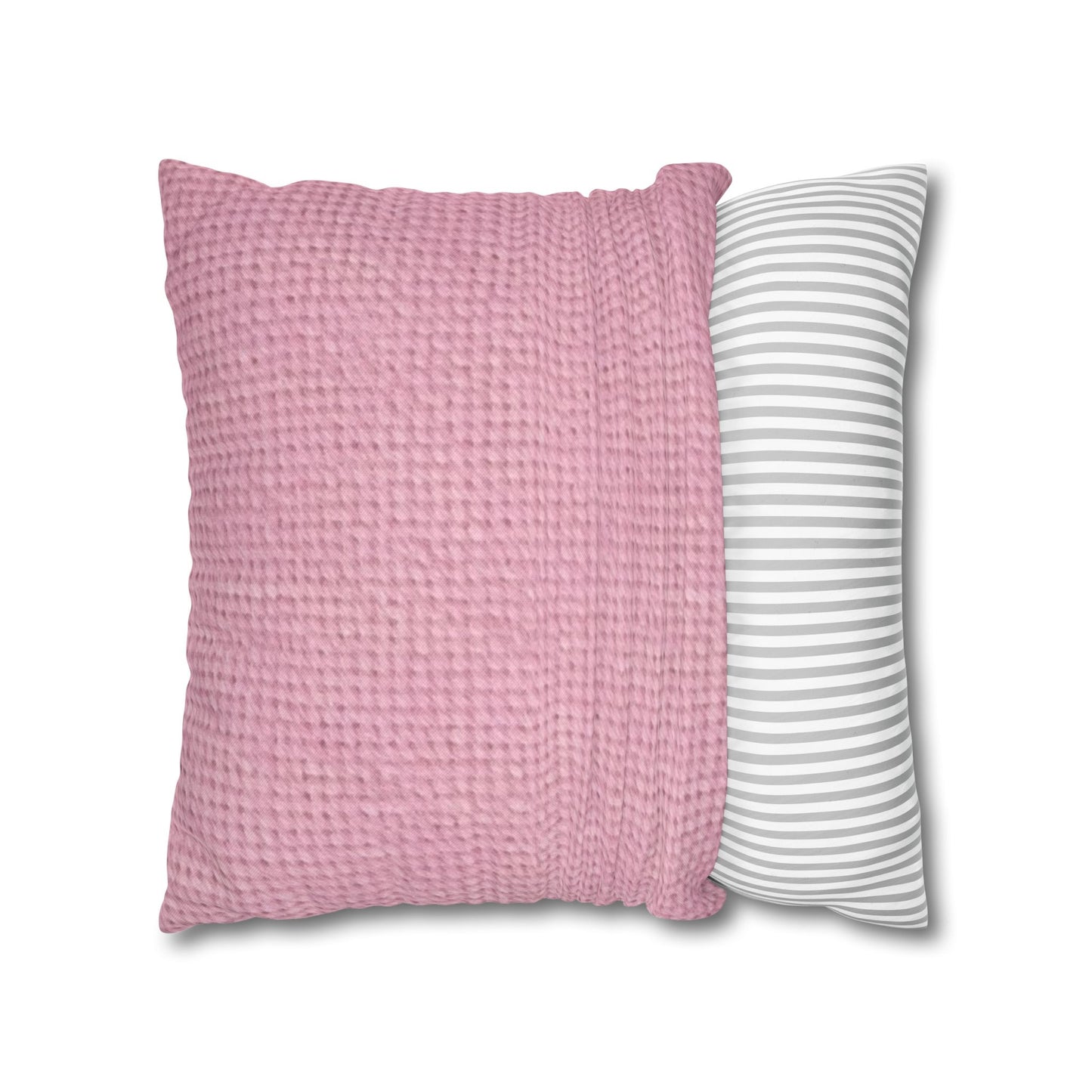 Blushing Garment Dye Pink: Denim-Inspired, Soft-Toned Fabric - Spun Polyester Square Pillow Case