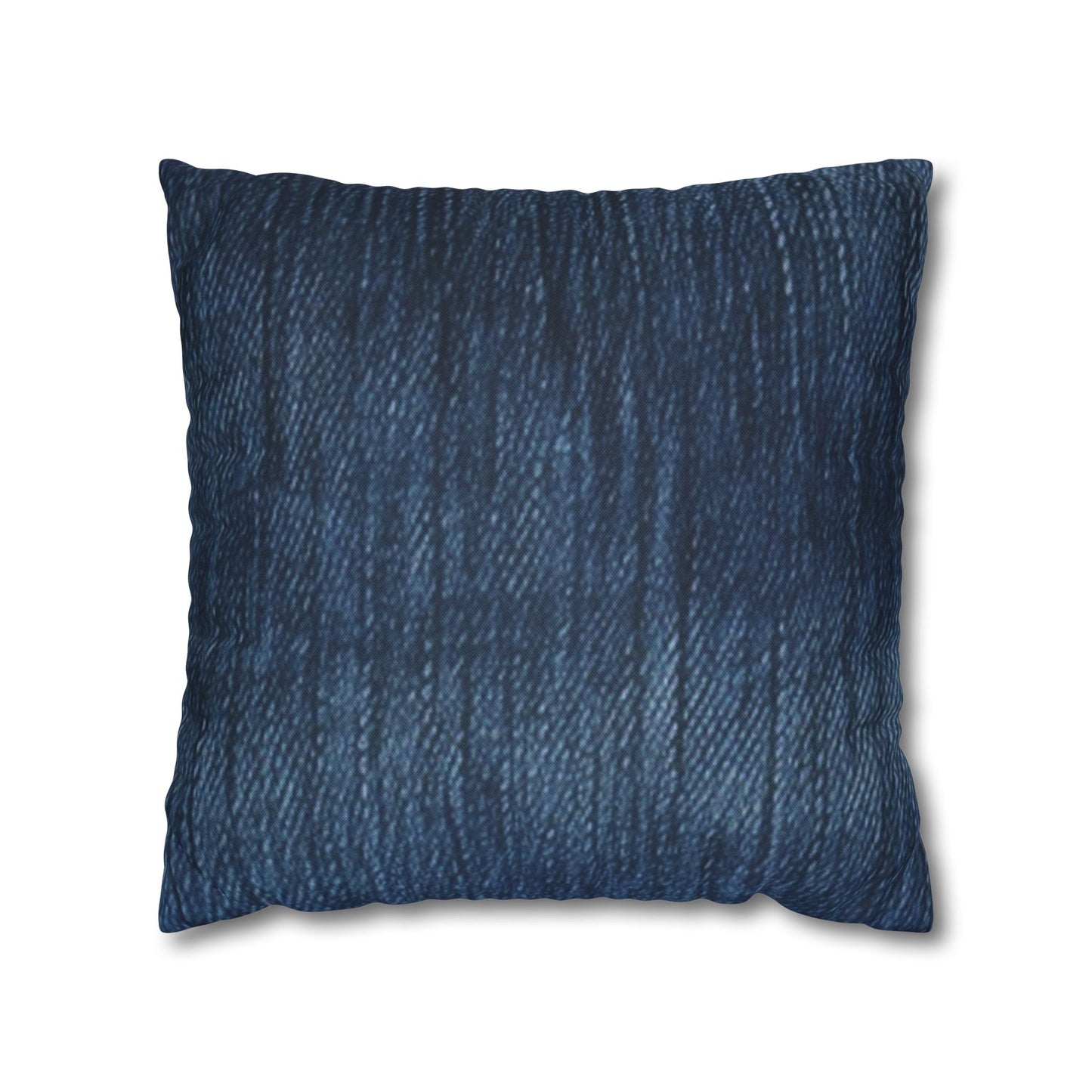 Indigo Splash: Washed Denim Reverie in Deep Blue - Spun Polyester Square Pillow Case