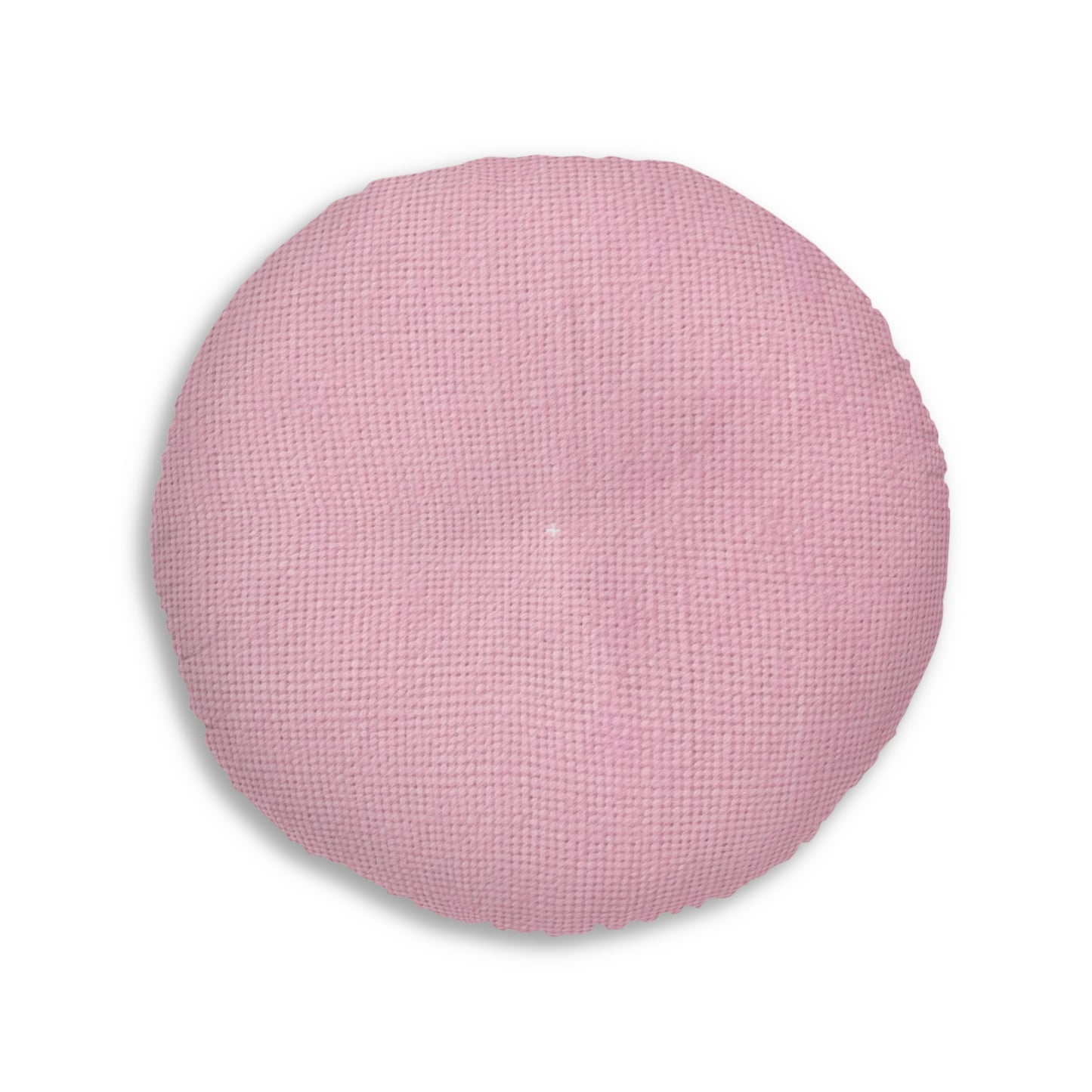 Blushing Garment Dye Pink: Denim-Inspired, Soft-Toned Fabric - Tufted Floor Pillow, Round