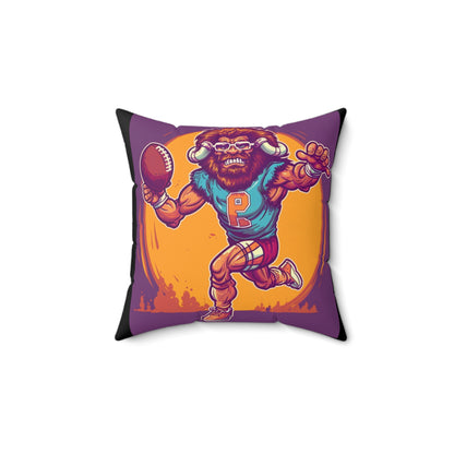 American Football Baffalo Bison Game Sport Graphic Spun Polyester Square Pillow