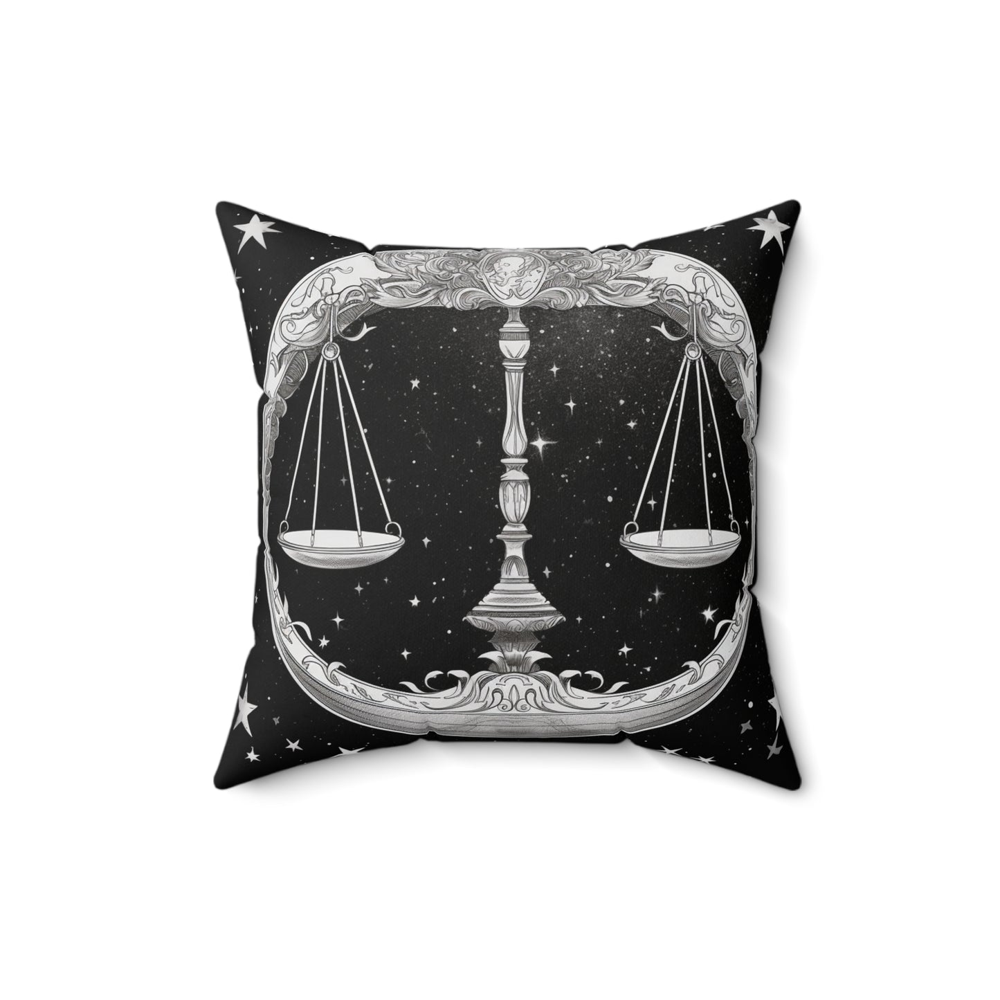 Libra Zodiac, Scales Symbol Design, Air Element, Spun Polyester Square Pillow