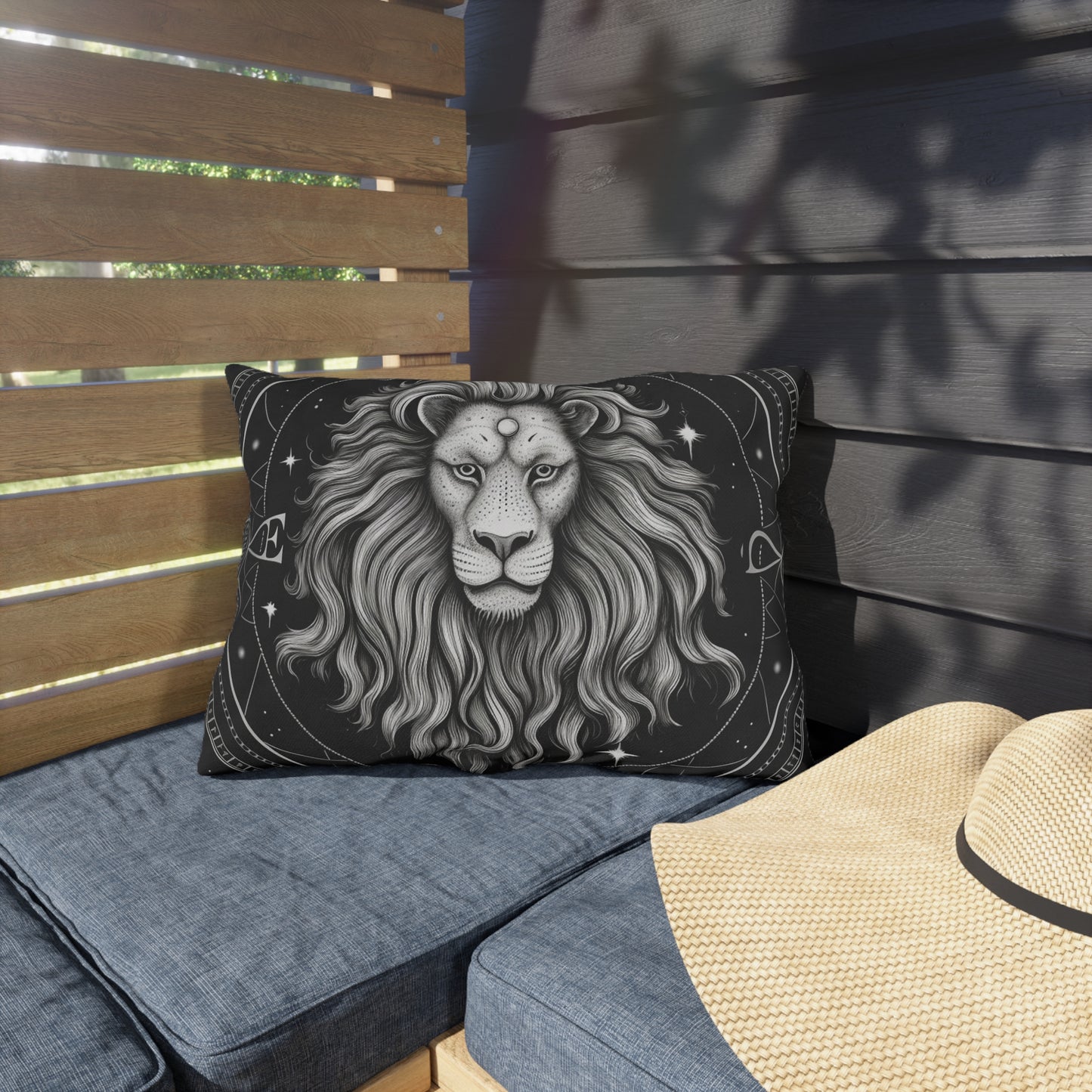 Leo Zodiac UV-Resistant Outdoor Pillow, Water-Resistant, Spun Polyester