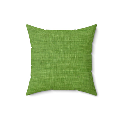 Olive Green Denim-Style: Seamless, Textured Fabric - Spun Polyester Square Pillow