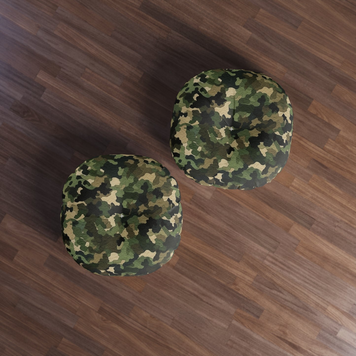 Classic Camo | Camouflage Wrap | Traditional Camo - Tufted Floor Pillow, Round