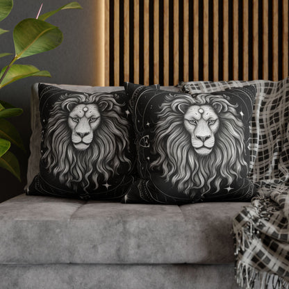 Leo Zodiac Sign Spun Polyester Square Pillow Case, Double Sided Print