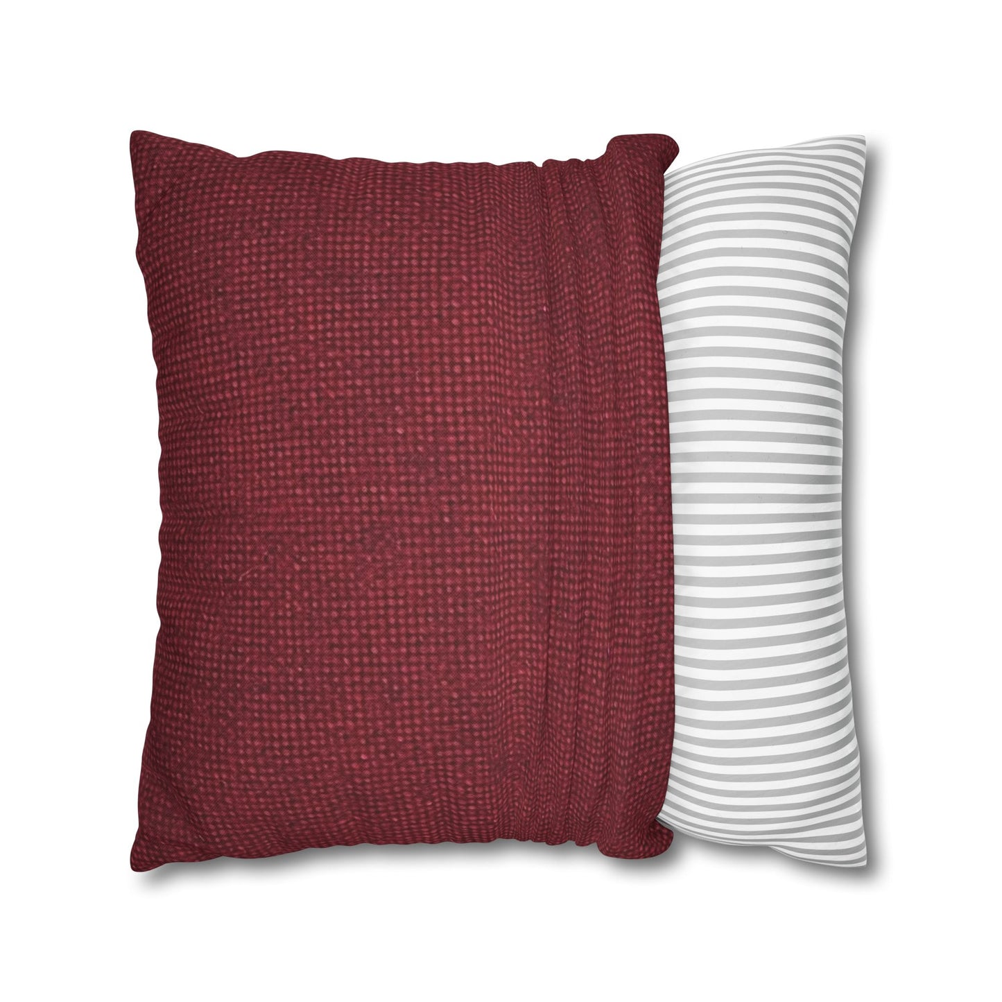 Seamless Texture - Maroon/Burgundy Denim-Inspired Fabric - Spun Polyester Square Pillow Case