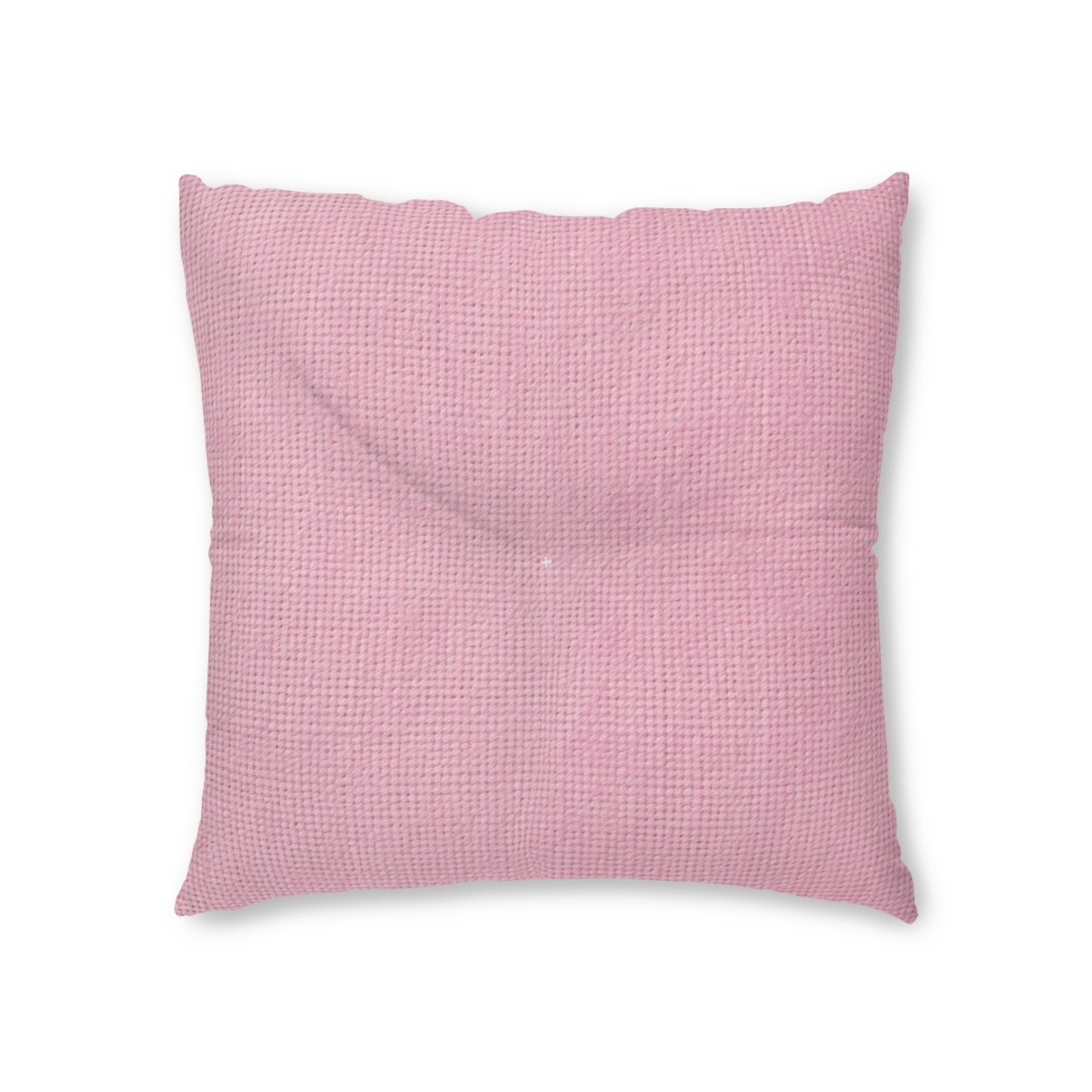 Blushing Garment Dye Pink: Denim-Inspired, Soft-Toned Fabric - Tufted Floor Pillow, Square