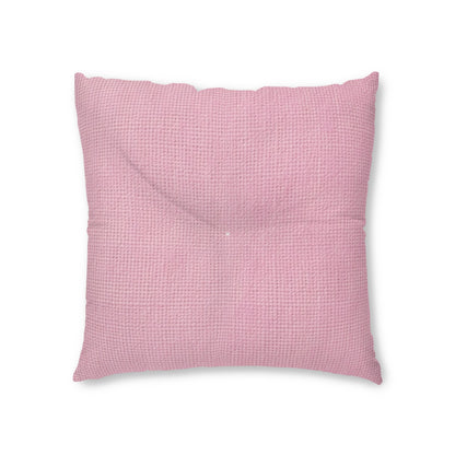 Blushing Garment Dye Pink: Denim-Inspired, Soft-Toned Fabric - Tufted Floor Pillow, Square