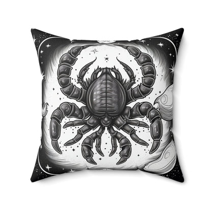 Scorpio Zodiac, Scorpion Design, Water Element, Spun Polyester Square Pillow